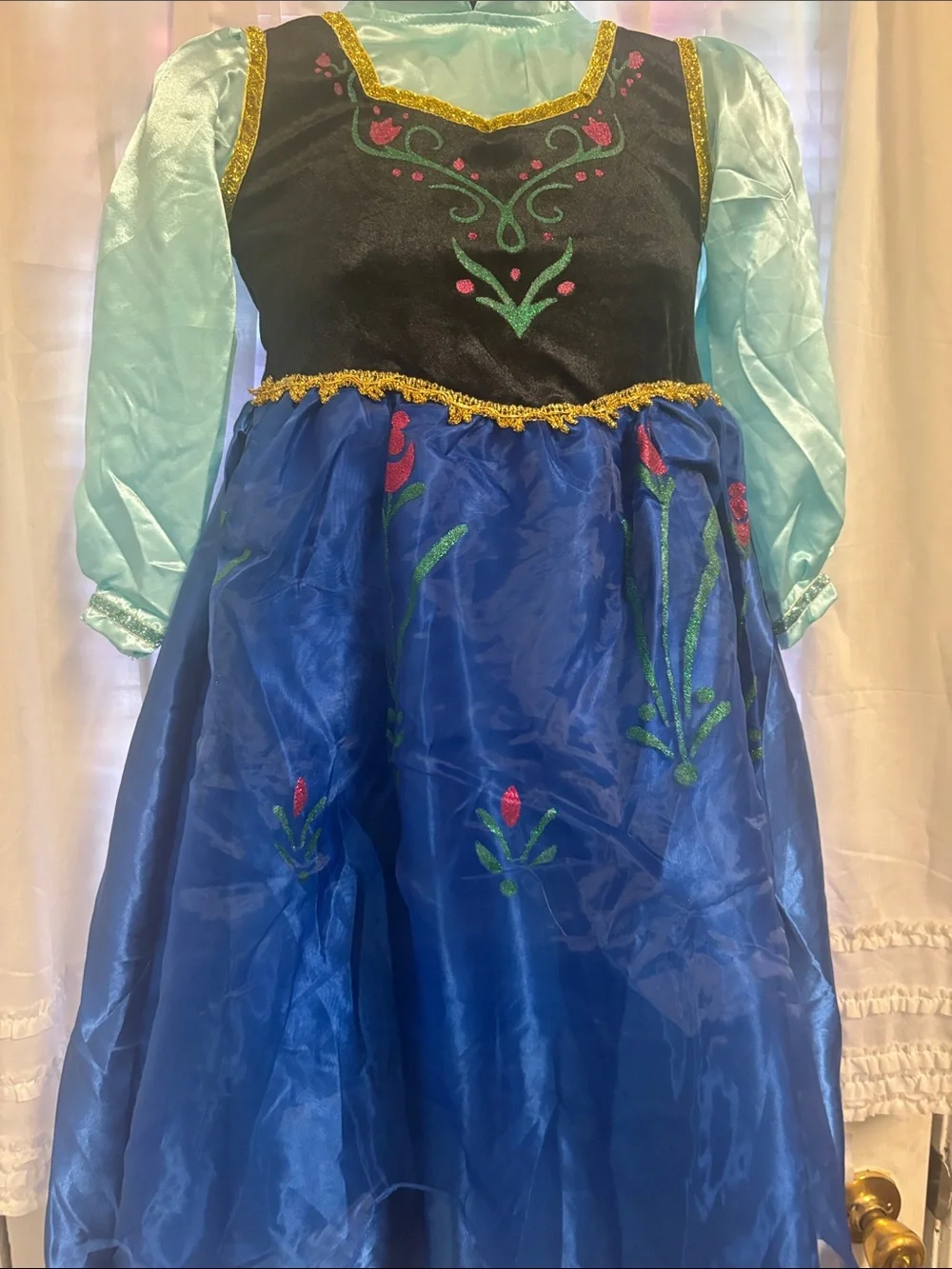 Frozen Anna Kids Blue & Teal Princess Costume Dress